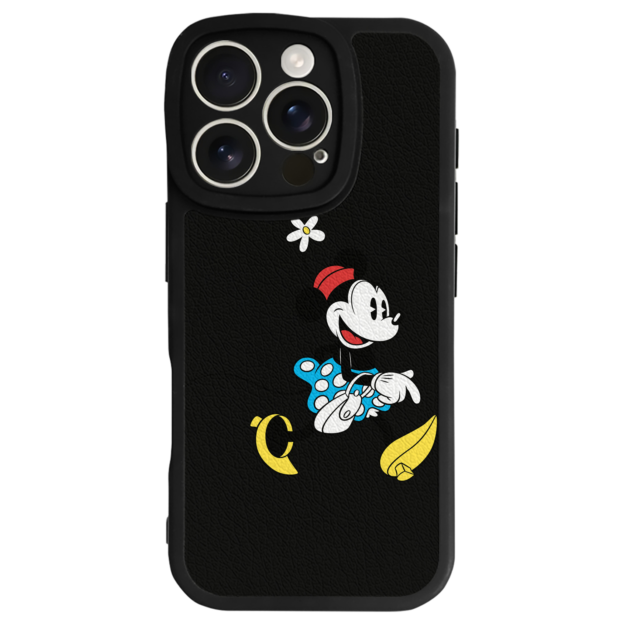（画像用） ミッキーマウス Mickey Mouse 【iPhone 16シリーズ対応】シリコンスマホケース（レザー調） 材質：シリコン